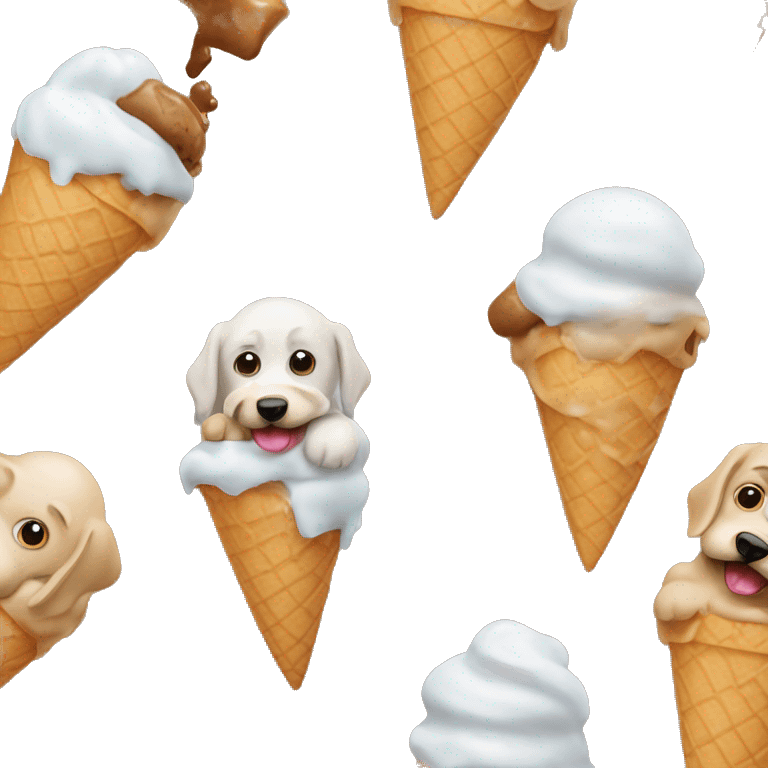 dog pooping ice cream emoji