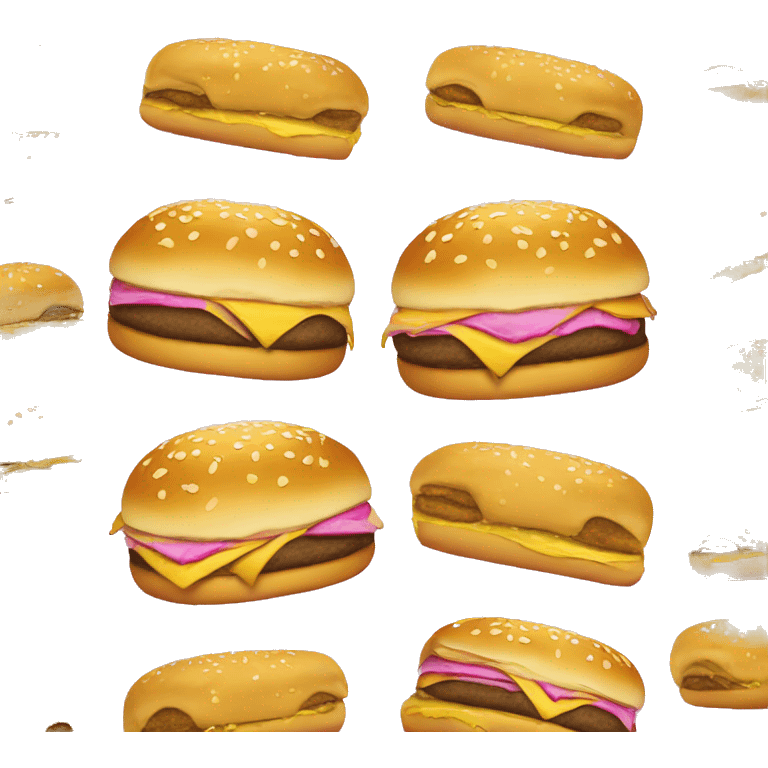 Pink and gold cheeseburger bun emoji