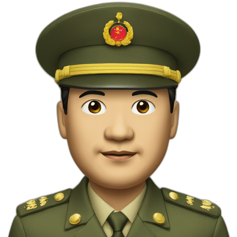 Xi Jinping in a military hat emoji