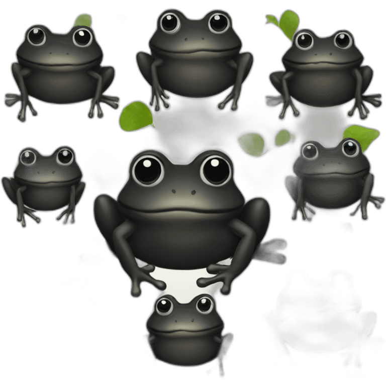 Black frog kissing emoji