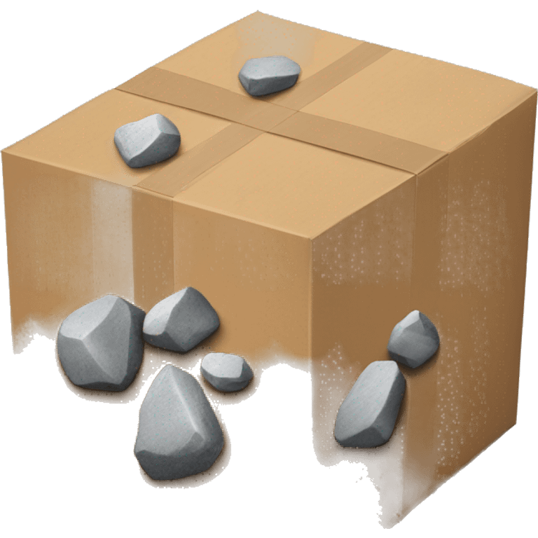 cardboard box full of rocks emoji