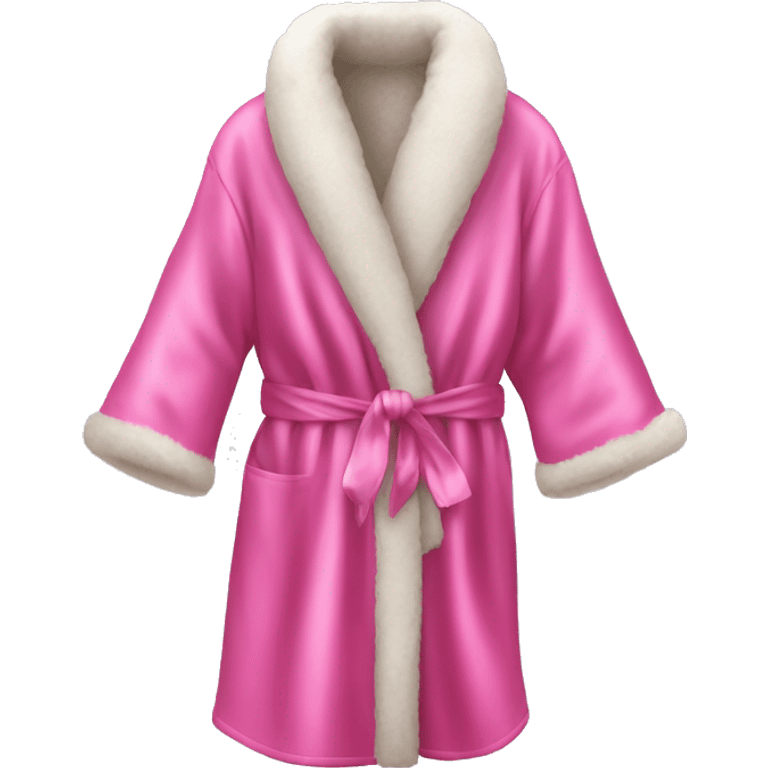 Pink satin robe with fur  emoji