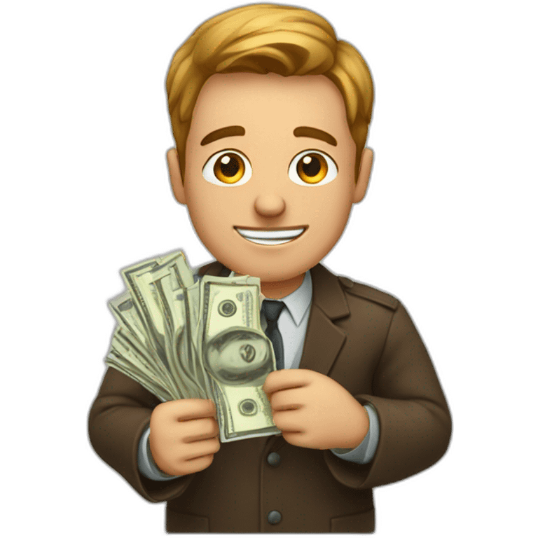 study guy wiht cash emoji