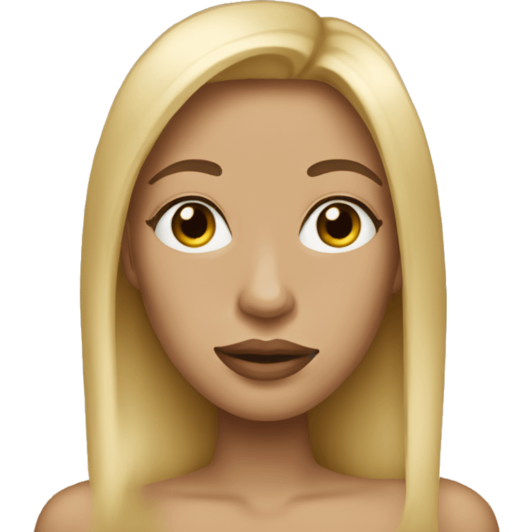 blonde with big lips and straight hair emoji