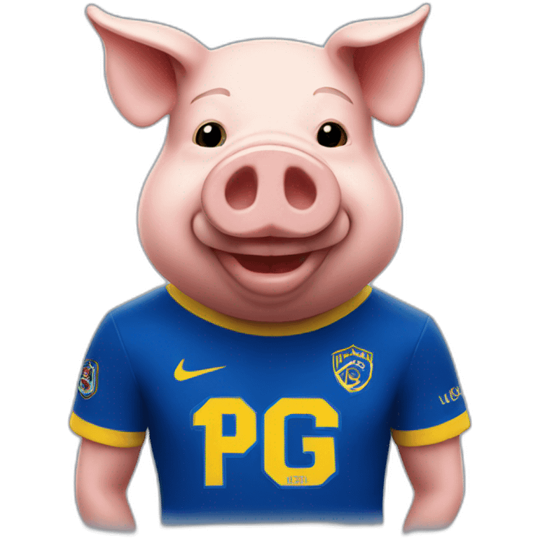 pig with a boca juniors tshirt emoji