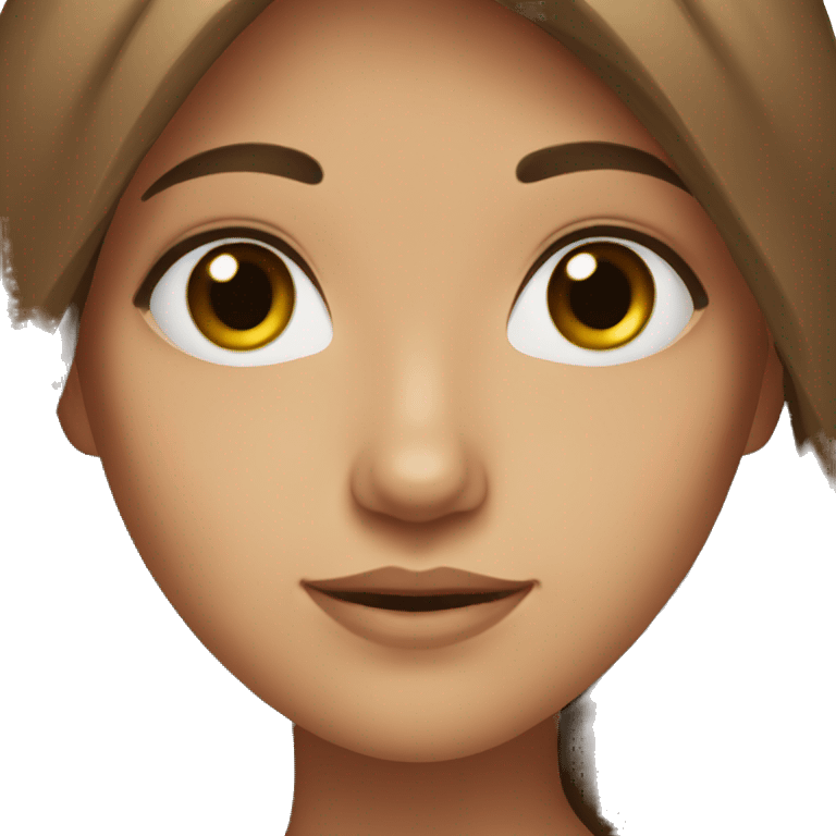 Brown hair brown eyes girl emoji