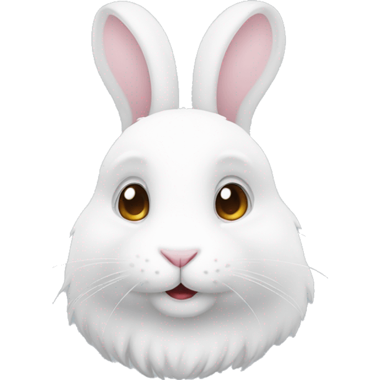 White cute rabbit head emoji