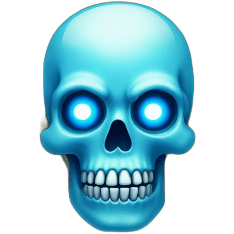 blue skull glowing eyes money emoji