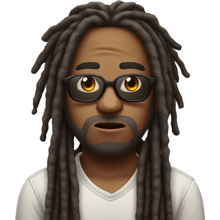 Man with dreads and sunglasses, shocked expression emoji