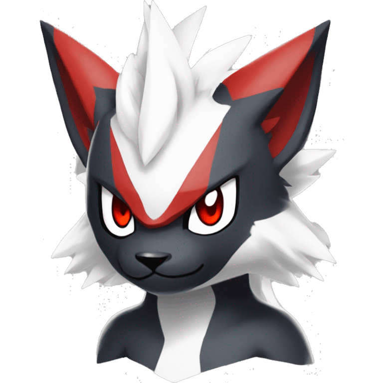 Black Cool Edgy Anthro Zangoose Litten Absol Fakémon  with White and Red Edgy markings emoji