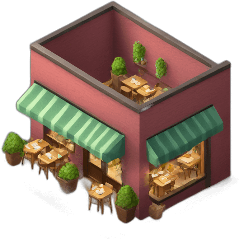 Wine cafe bar isometric emoji