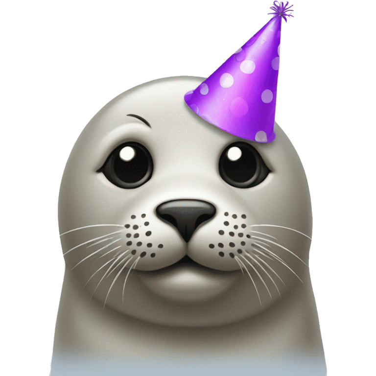 Seal with birthdayhat emoji