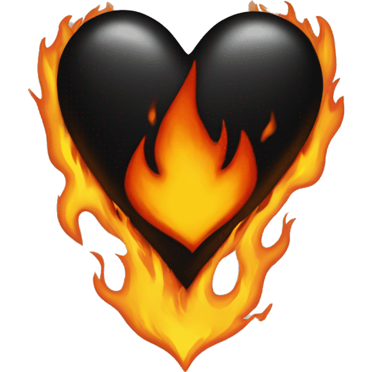 Black heart on fire emoji