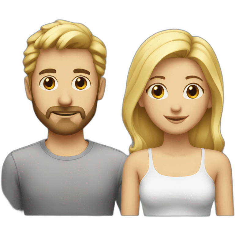 a guy with a small beard without a mustache and a girl with blond hair emoji