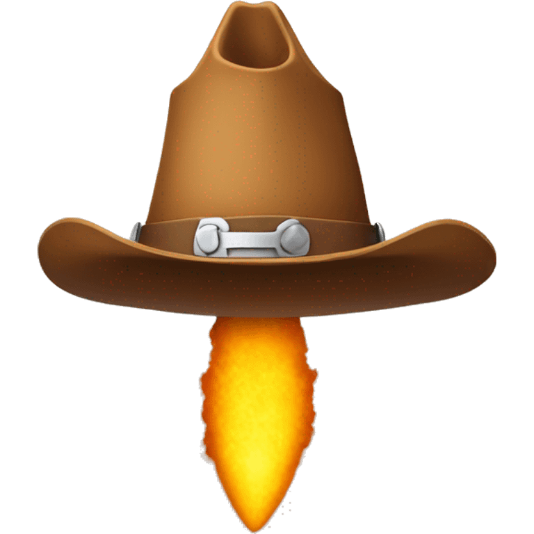 cowboy hat on top of rocket emoji