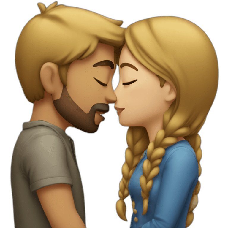 Men kissing girl emoji