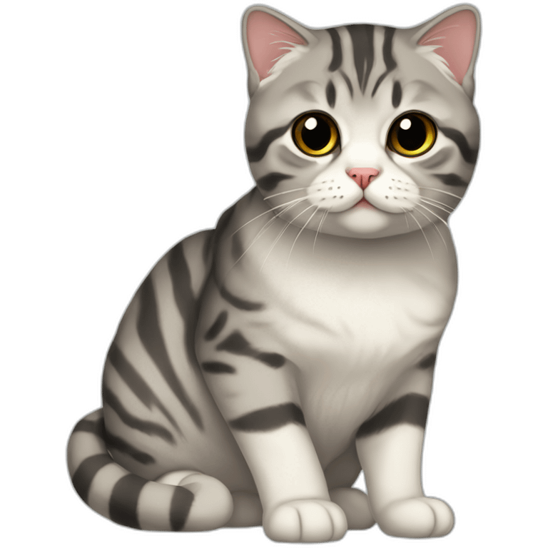 cat scottish fold Striped emoji