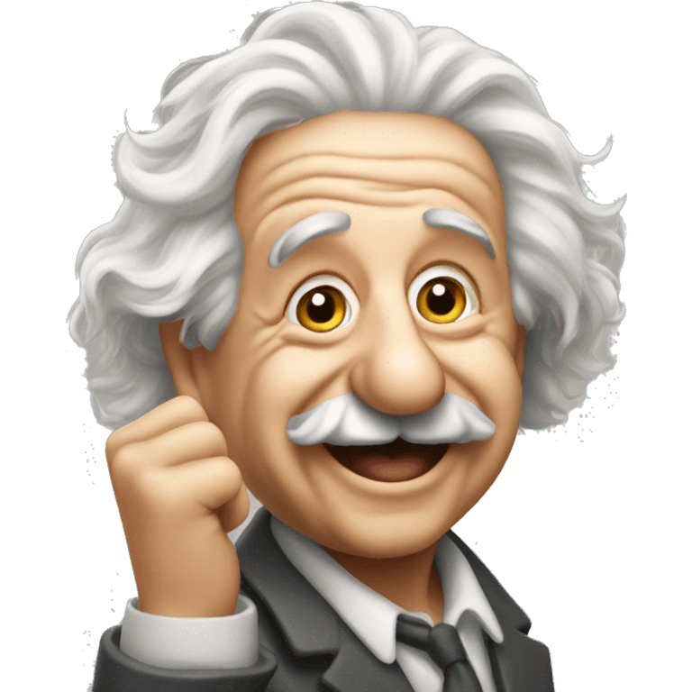 albert einstein vawes hand smiling emoji