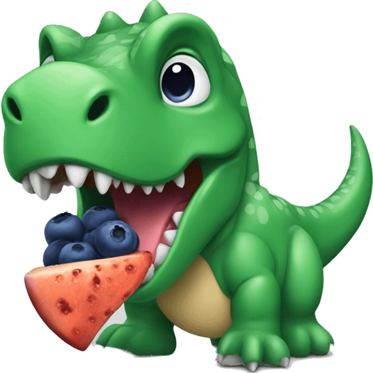 Dinosaur eating a blueberry  emoji