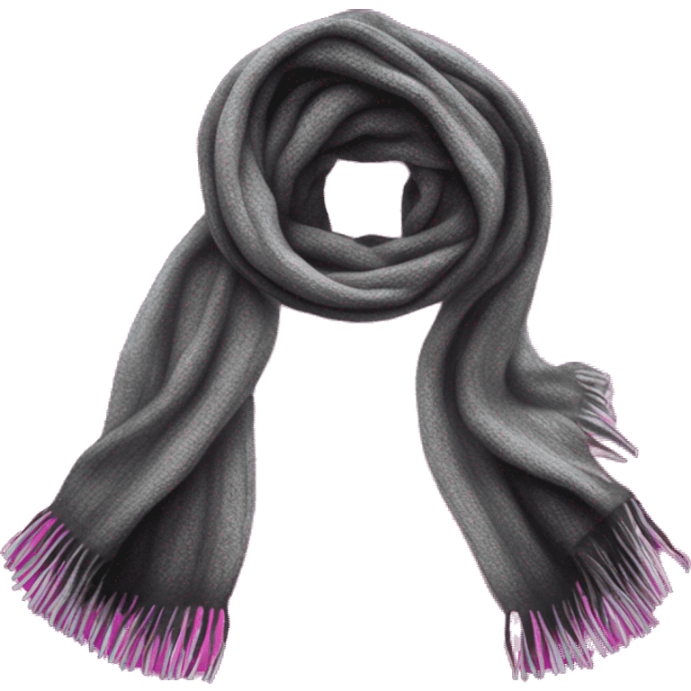 Realistic silver black and hot pink ombre winter scarf. emoji