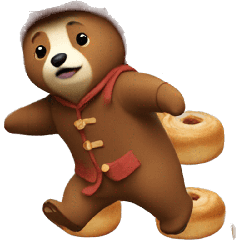 Paddington with a cinnamon bun emoji