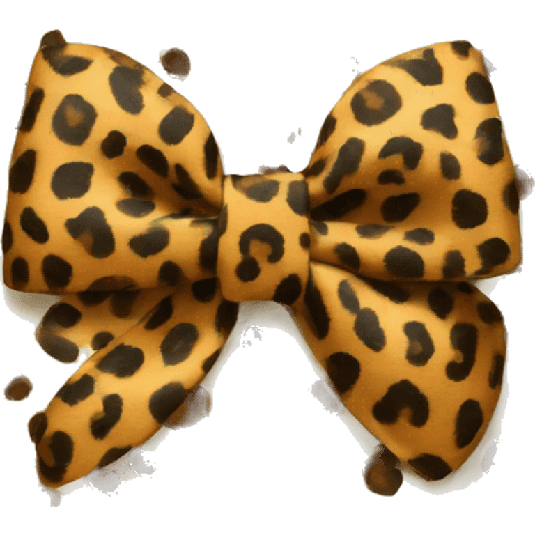 A cheetah print bow emoji