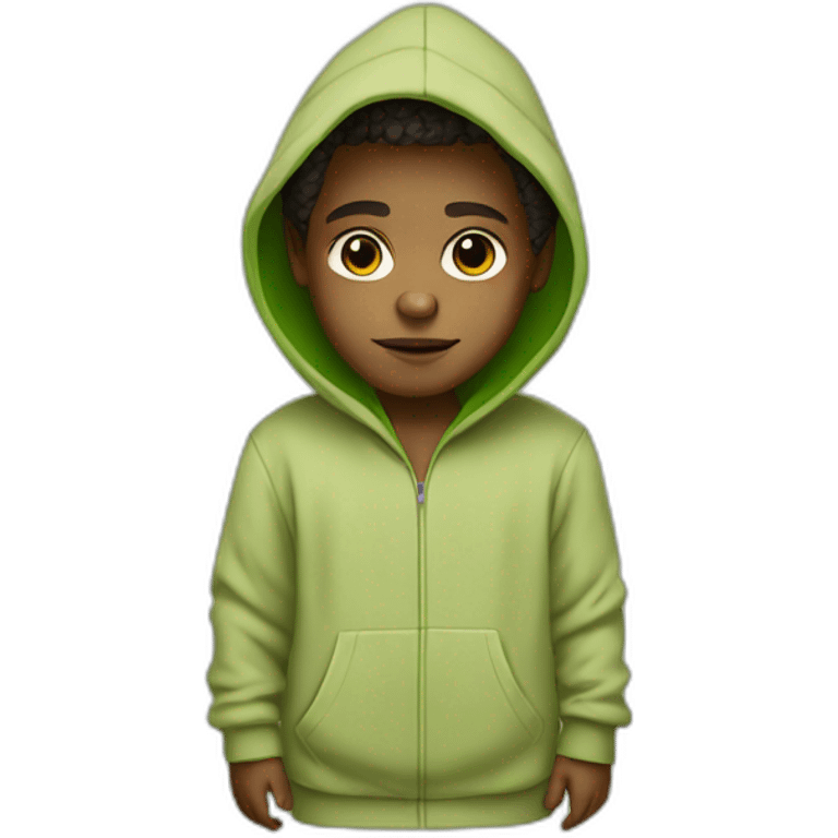 Boy in yoda hoodie emoji