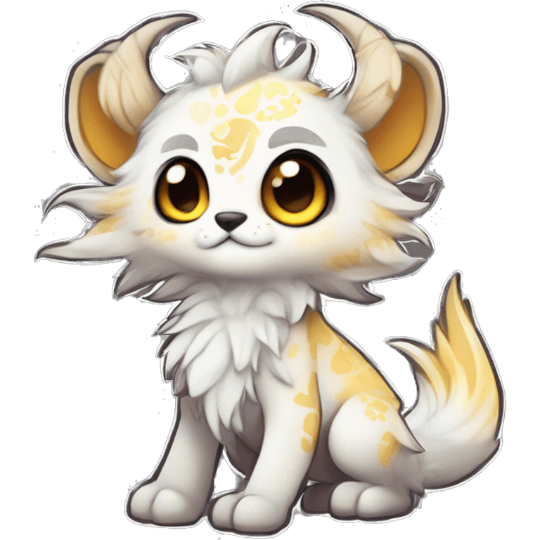 Cool cute Kawaii edgy fantasy shiny chibi animal creature fursona Fionbri vernid by griffsnuff & LiLaiRa & Falvie full bodyal emoji