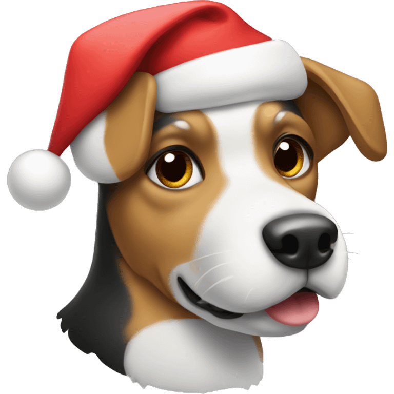 Dog wearing a Christmas hat  emoji