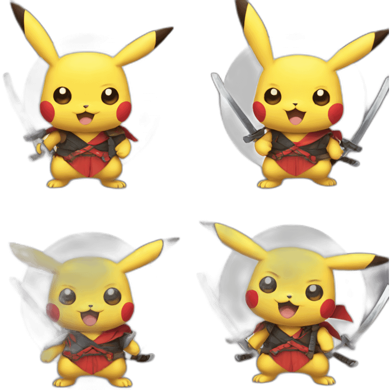 pikachu with katanas emoji