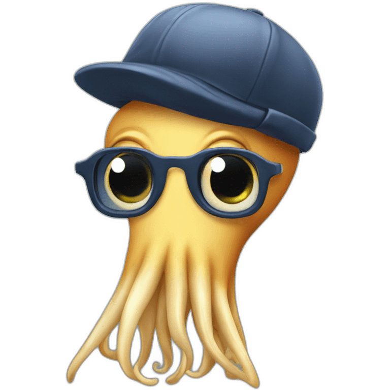 Squid wearing a newsboy cap emoji