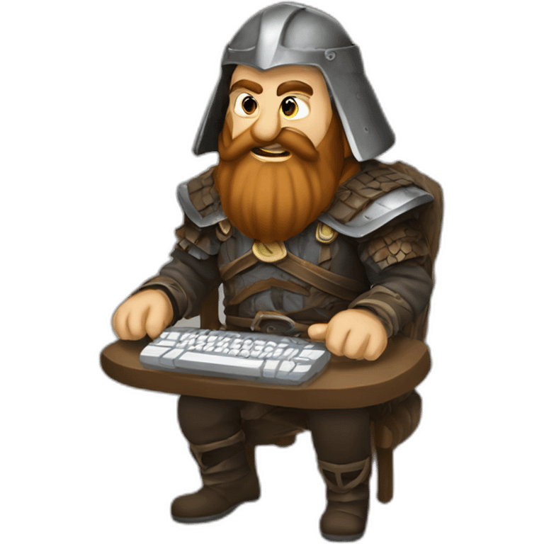 gimli-playing-computer emoji