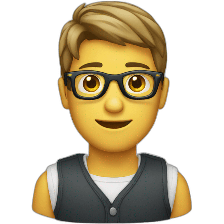 jeune homme lunettes emoji