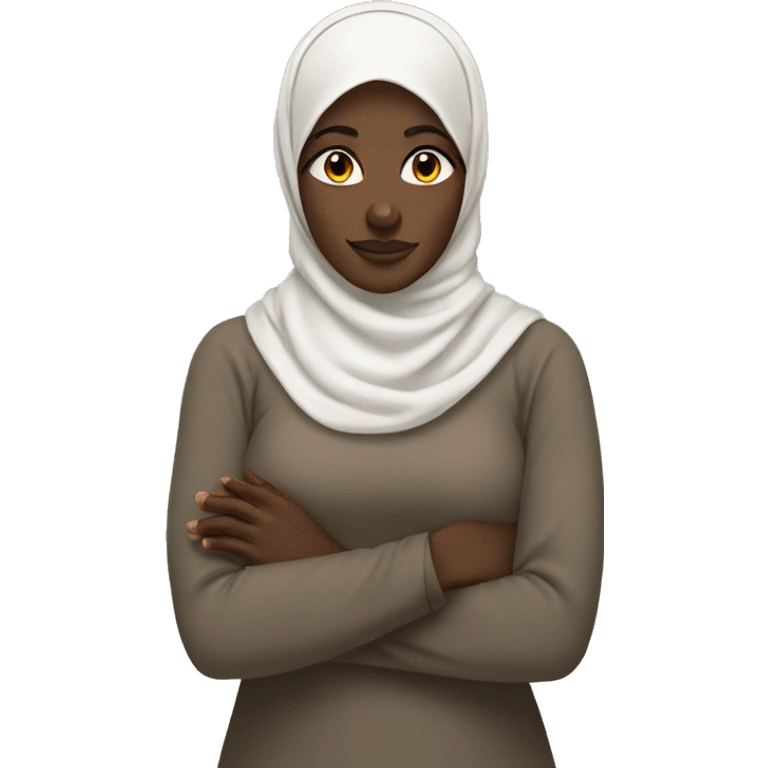 African hijabi face palm crossing arms emoji