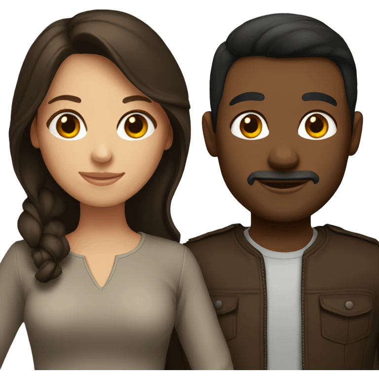 Brunette couple emoji