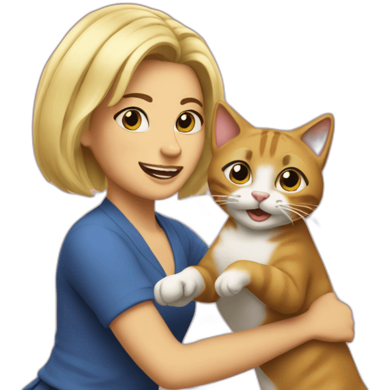 Martha blonde dances with cat emoji