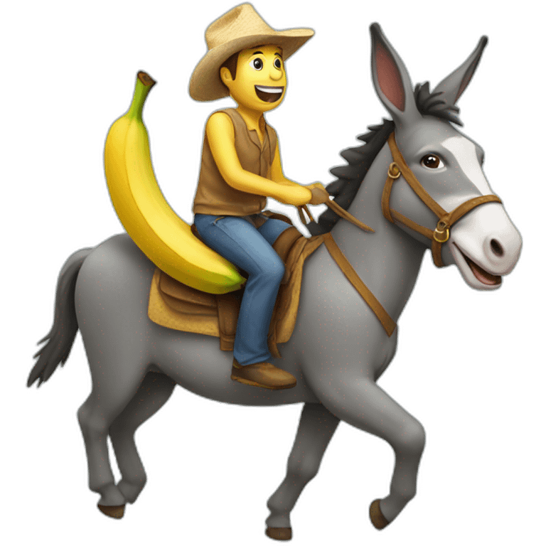 Donkey riding a banana emoji