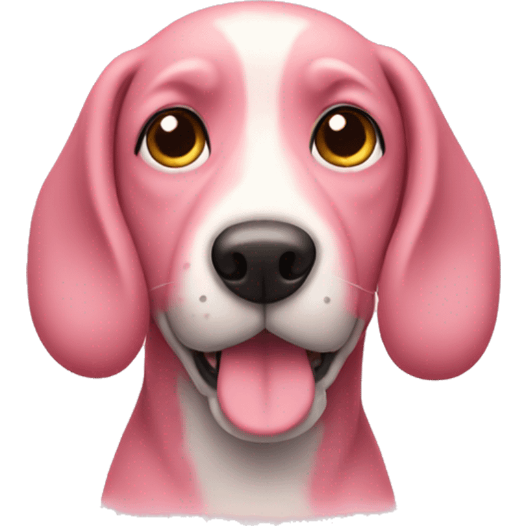 A pink dog emoji