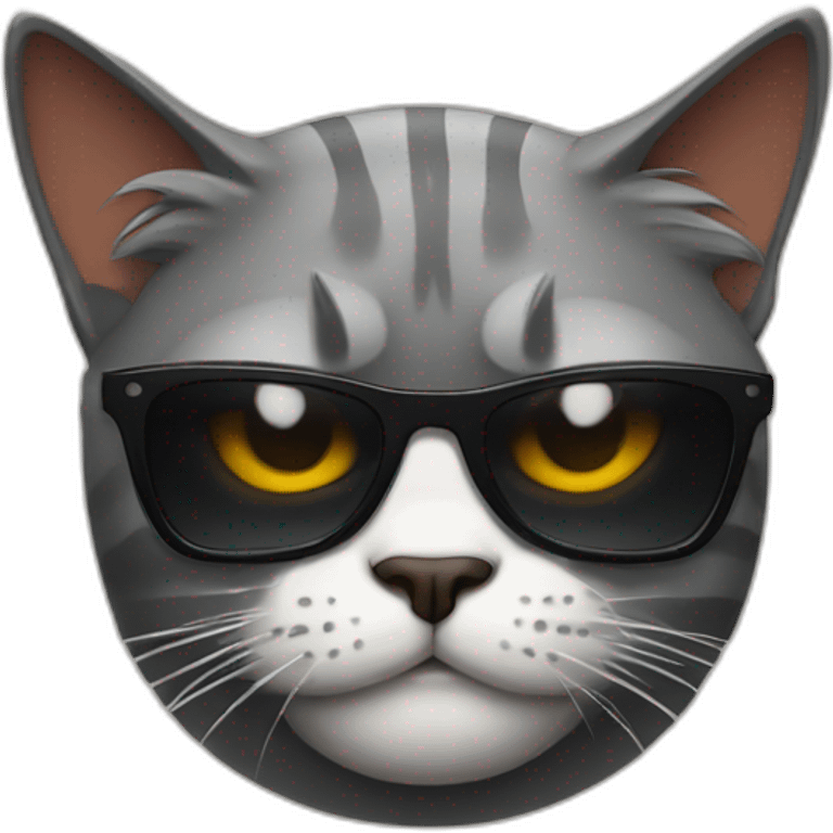 Angry cat wearing sunglasses emoji