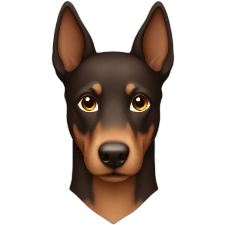 Kelpie head coloured dark brown emoji