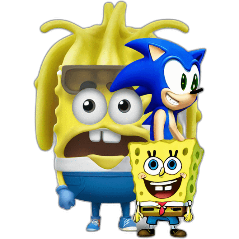 spongebob squarepants and sonic the hedgehog emoji