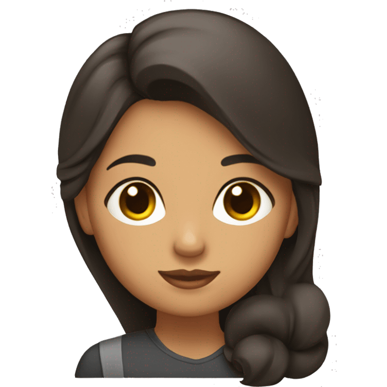 mujer de piel morena con pelo negro emoji