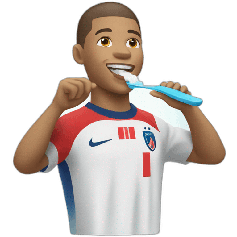 kylian mbappe, brushing teeth emoji