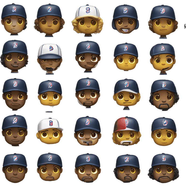 funko pop head baseball theme with different face expressions emoji