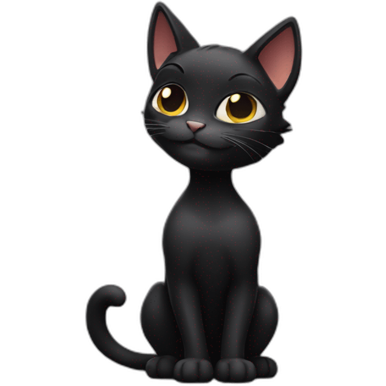 muscular black cat emoji