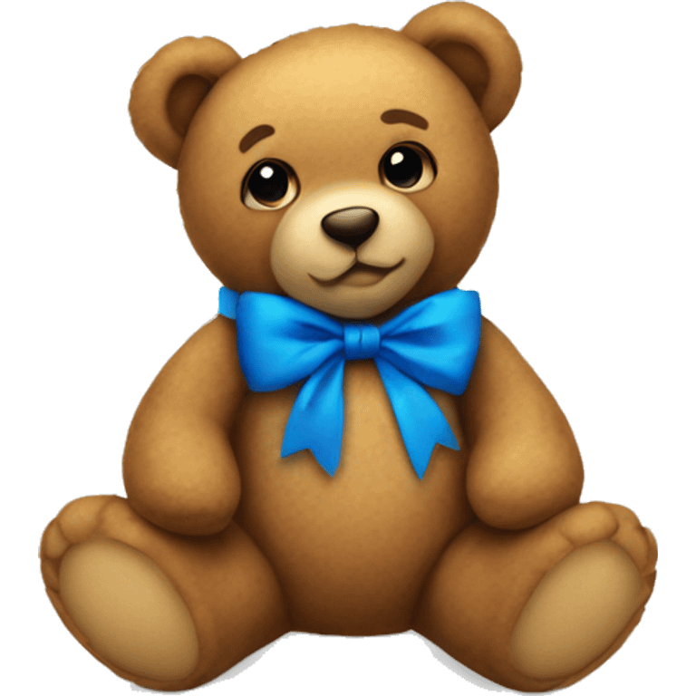 Teddy bear with blue bow emoji