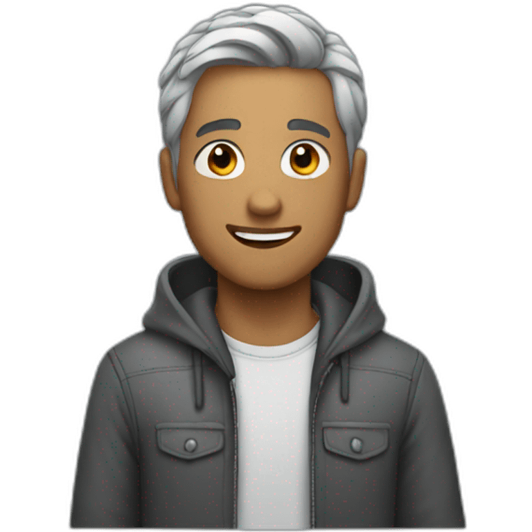 young man with grey hair emoji