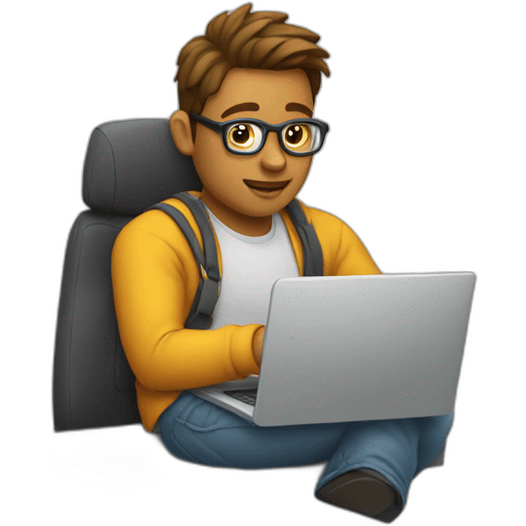 Freelance working on a laptop emoji