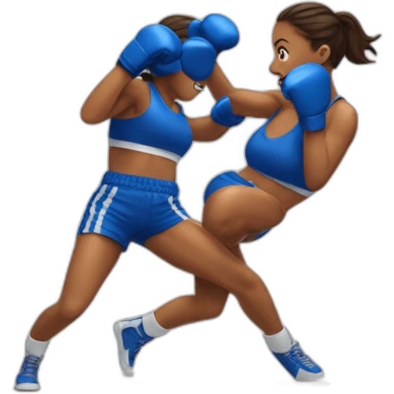 boxing girls punching a cookie emoji