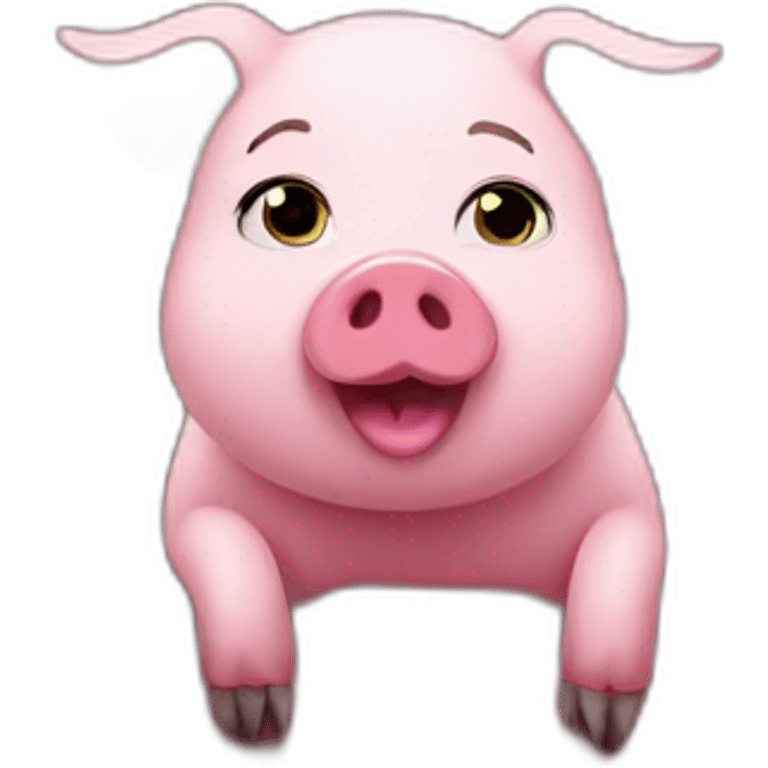 Cute Pig in the movie theater emoji